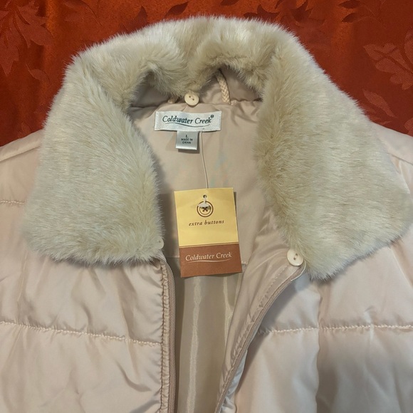 NWT Coldwater Creek Beige Sweater Jacket, Size Large - Picture 2 of 12